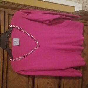 Pink Rhinestone Sweater
